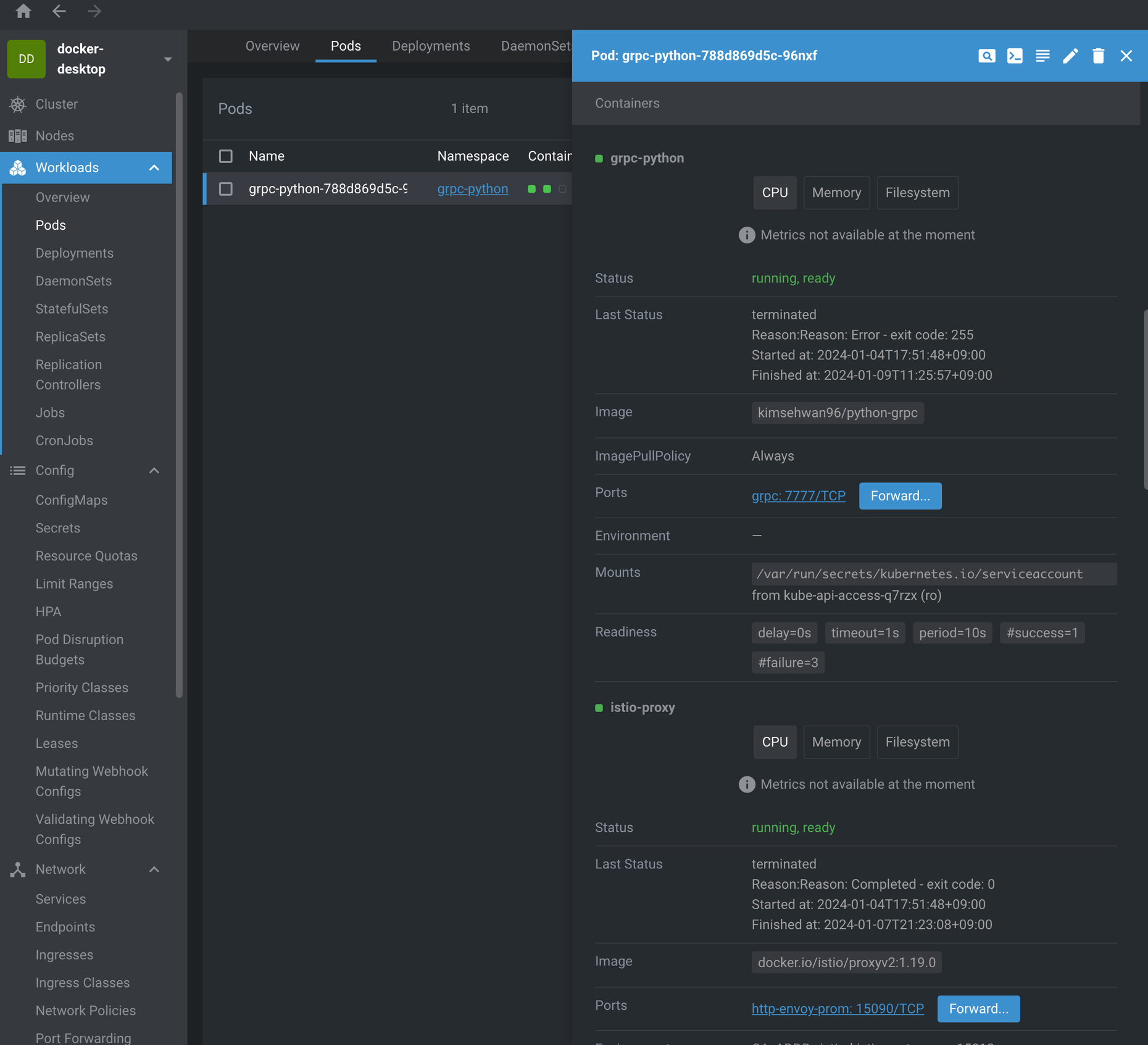 gRPC transcoder in Istio 테스트